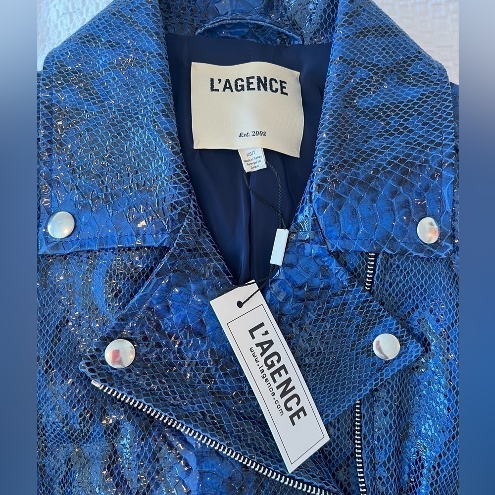 NWT L'AGENCE Python Leather Moto Jacket NWT - image 10